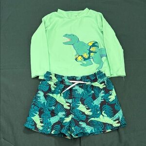 Carter's Green Dinosaur Swim Set